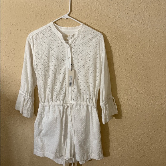 Rebecca Taylor La Vie White Eyelet Top